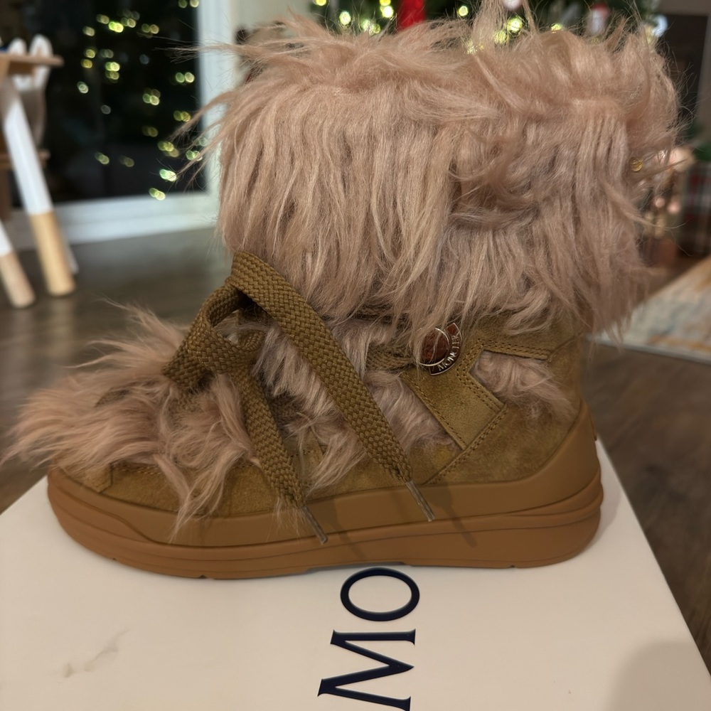 Moncler Tan and Brown Winter Boots
